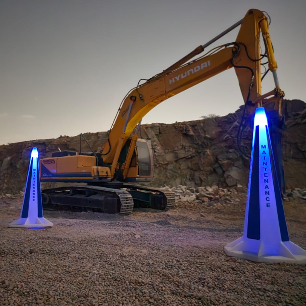 A blue solar flashing cone