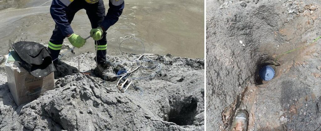 Improving Explosives Confinement With Varistem® Stemming Plugs 1 Setting up VOD Traces on site and Varistem BP8 stemming plug