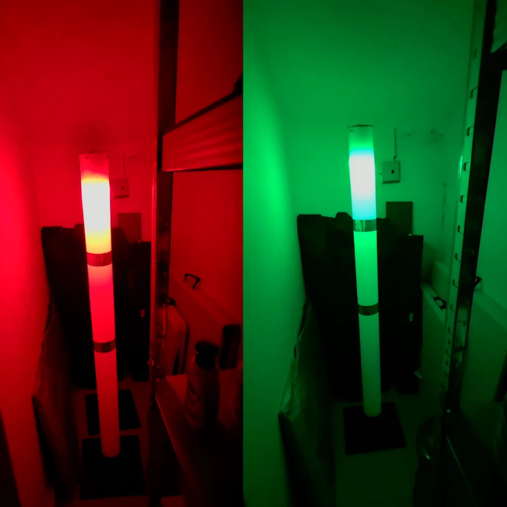 1.5m solar flashing cones in green and red